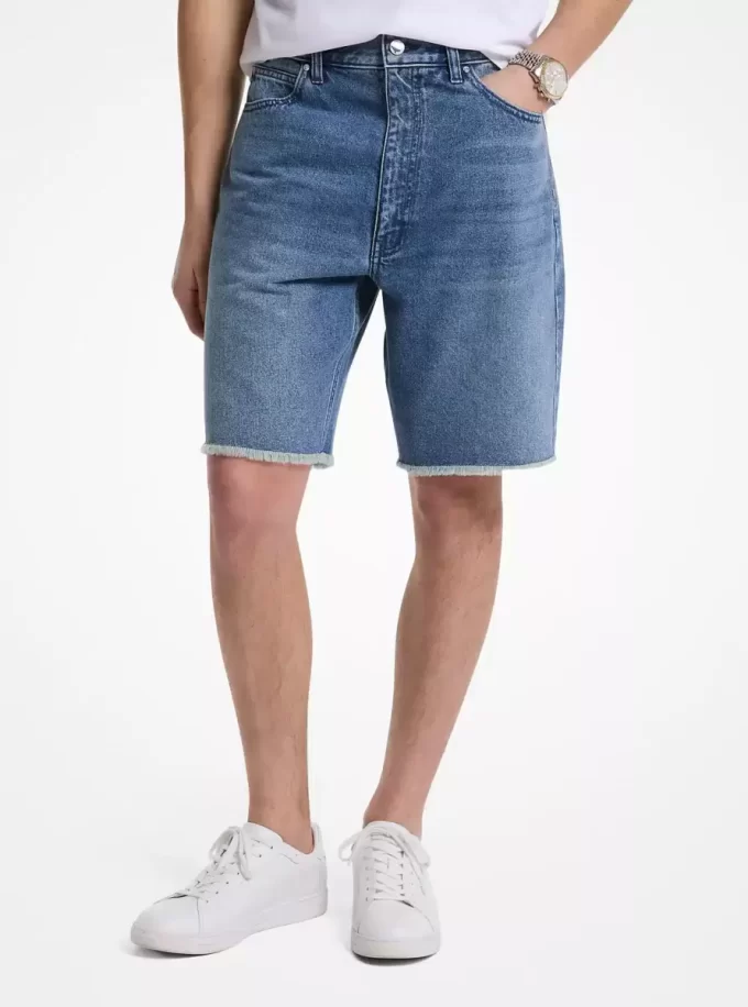 Pantalones cortos de mezclilla deshilachados Pantalones cortos de mezclilla deshilachados