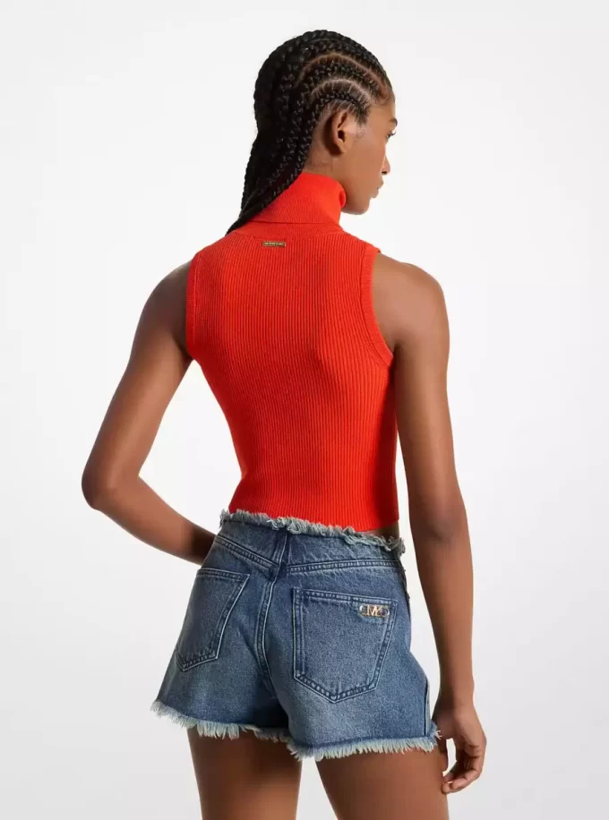 Pantalones cortos de mezclilla deshilachados Pantalones cortos de mezclilla deshilachados
