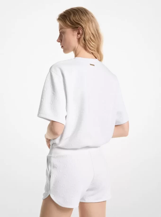 Pantalones cortos de punto jacquard con logotipo Pantalones cortos de punto jacquard con logotipo