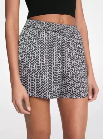 Pantalones cortos de satén con el logo MK2000