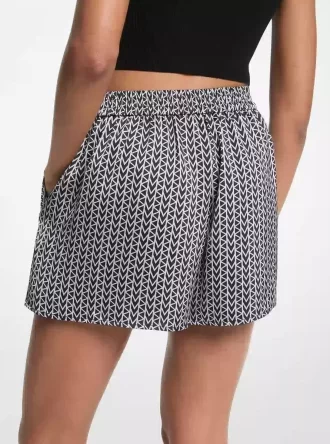 Pantalones cortos de satén con el logo MK2000