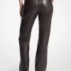 Pantalones de cuero de pierna recta