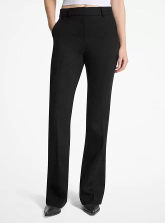 Pantalones de mezcla de lana elástica con corte de bota