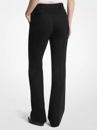 Pantalones de mezcla de lana elástica con corte de bota