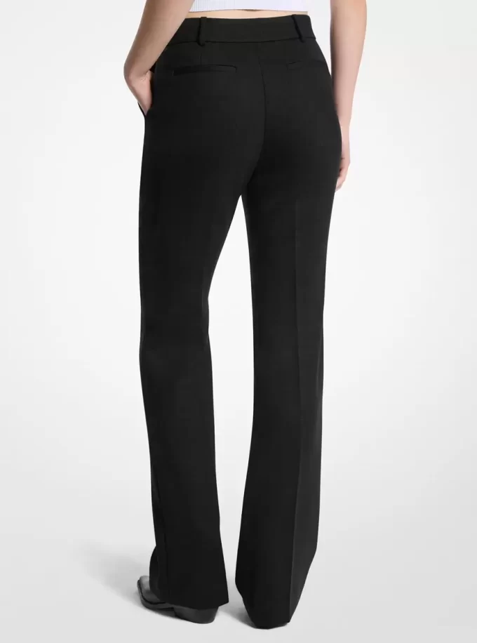 Pantalones de mezcla de lana elástica con corte de bota Pantalones de mezcla de lana elástica con corte de bota