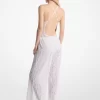 Pantalones de nailon elástico con cordón y encaje floral