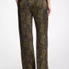 Pantalones de pijama de satén con estampado paisley