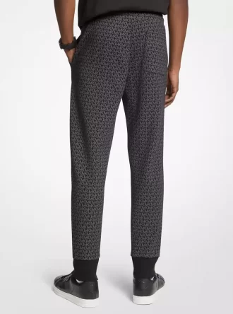 Pantalones deportivos de mezcla de algodón con estampado del logotipo de la firma