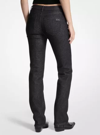Pantalones pitillo vaqueros elásticos con tachuelas