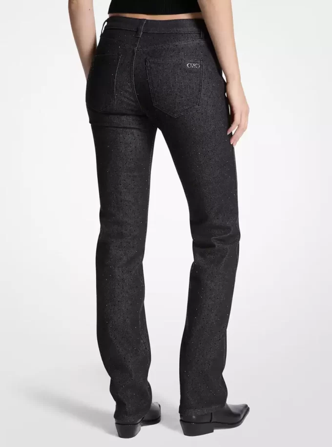 Pantalones pitillo vaqueros elásticos con tachuelas Pantalones pitillo vaqueros elásticos con tachuelas