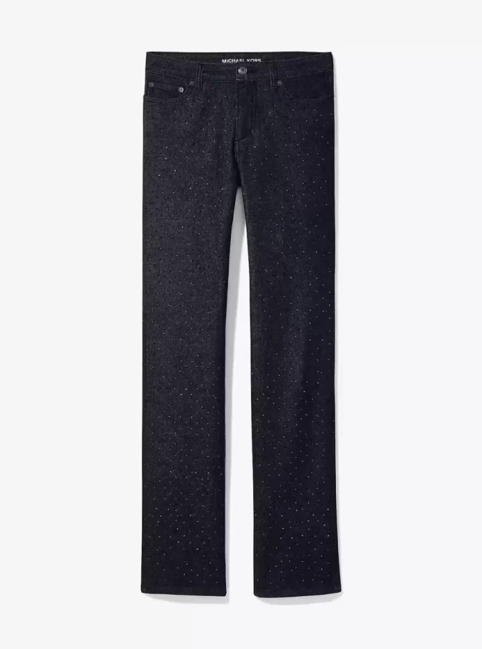 Pantalones pitillo vaqueros elásticos con tachuelas Pantalones pitillo vaqueros elásticos con tachuelas