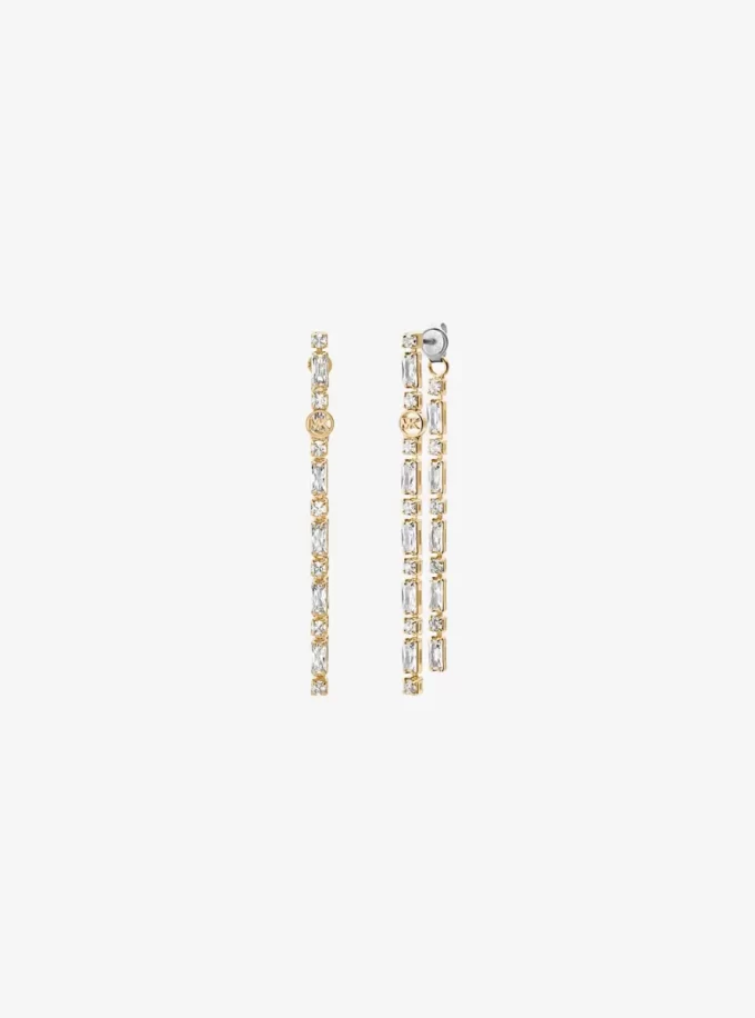 Pendientes colgantes con baguette pavé Pendientes colgantes con baguette pavé