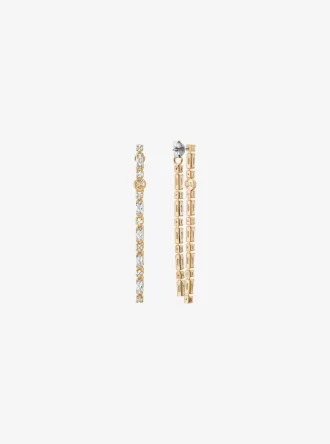 Pendientes colgantes con baguette pavé