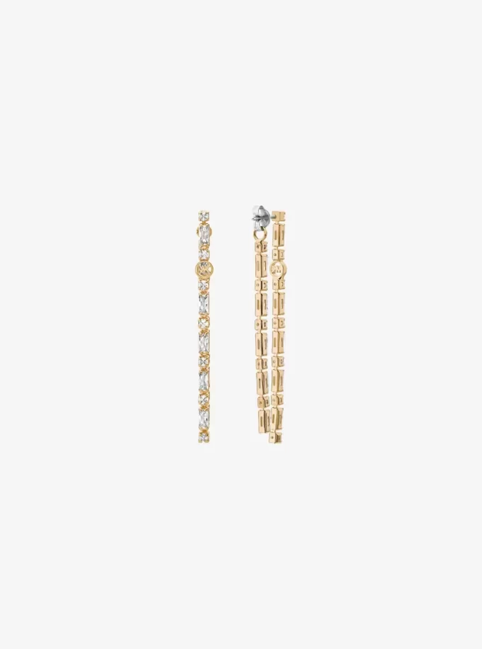 Pendientes colgantes con baguette pavé Pendientes colgantes con baguette pavé