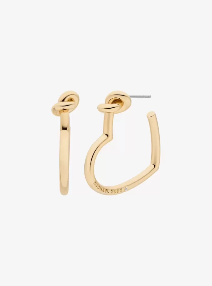 Pendientes de aro con forma de corazón anudado Pendientes de aro con forma de corazón anudado