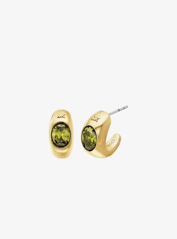 Pendientes de aro Huggie con circonita cúbica bañados en metal precioso