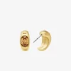 Pendientes de aro Huggie con circonita cúbica bañados en metal precioso