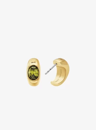 Pendientes de aro Huggie con circonita cúbica bañados en metal precioso