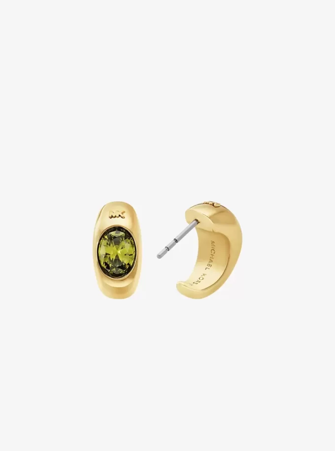Pendientes de aro Huggie con circonita cúbica bañados en metal precioso
