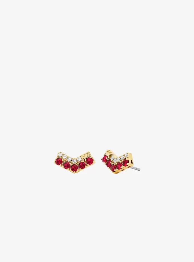 Pendientes de chevron con pavé de dos tonos Pendientes de chevron con pavé de dos tonos