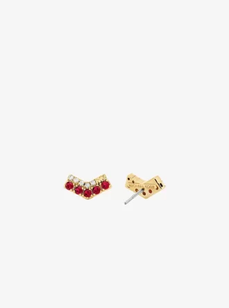 Pendientes de chevron con pavé de dos tonos