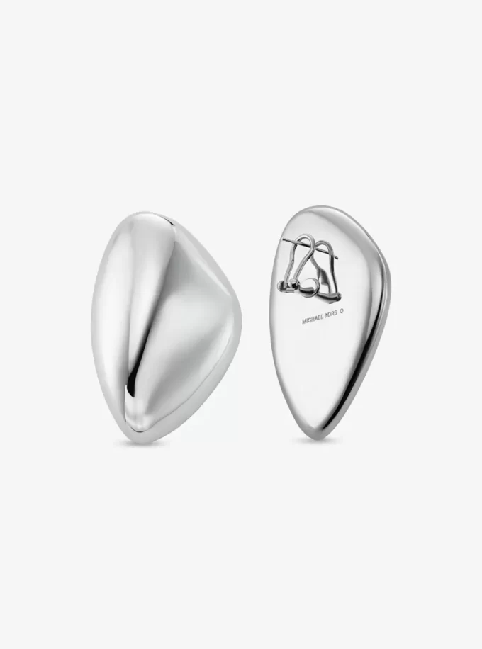 Pendientes grandes de guijarro de latón chapado en metales preciosos Pendientes grandes de guijarro de latón chapado en metales preciosos