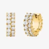 Pendientes Huggie con doble pavé