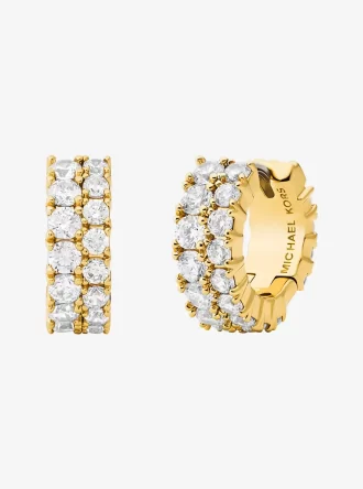 Pendientes Huggie con doble pavé