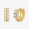 Pendientes Huggie con doble pavé