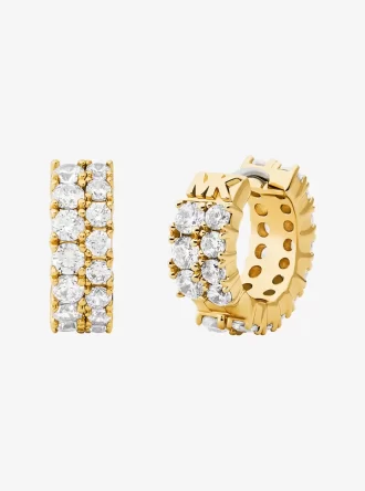 Pendientes Huggie con doble pavé