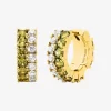 Pendientes Huggie de piedra de colores