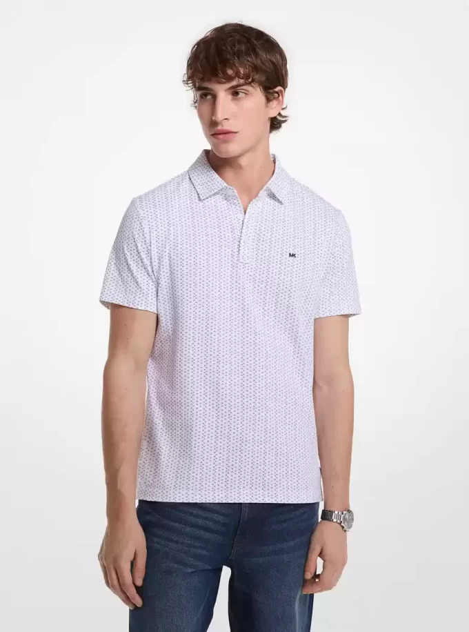 Polo de algodón con estampado geométrico