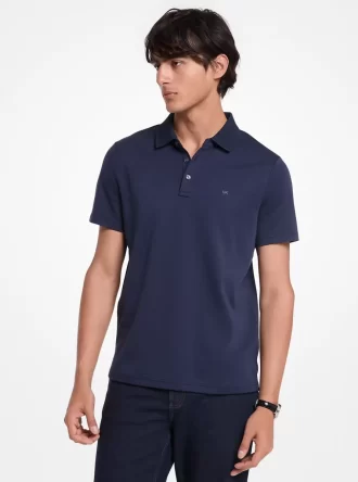 Polo de algodón y cuello de malla Polo de algodón y cuello de malla