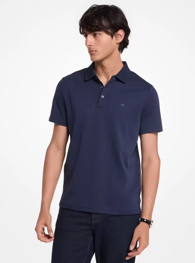 Polo de algodón y cuello de malla