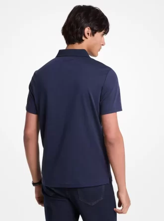 Polo de algodón y cuello de malla Polo de algodón y cuello de malla