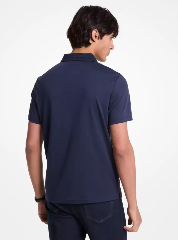 Polo de algodón y cuello de malla