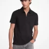 Polo de piqué de mezcla de algodón con cremallera