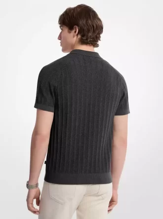 Polo de punto de algodón con cremallera