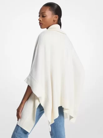 Poncho reversible de mezcla de algodón con cremallera y logotipo