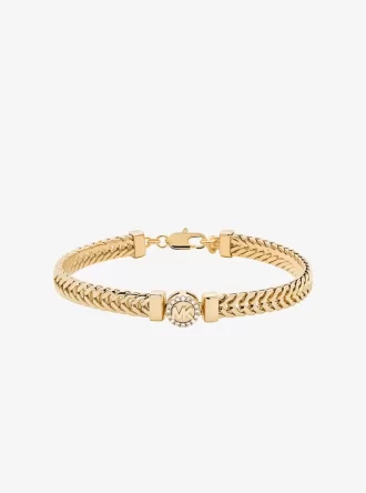 Pulsera con cadena de cola de zorro y logo pavé
