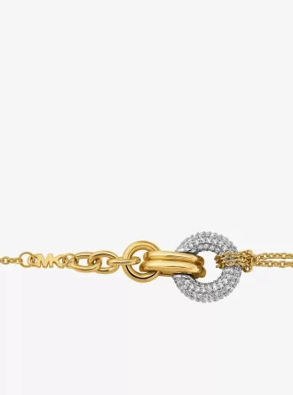 Pulsera de aros entrelazados pavé