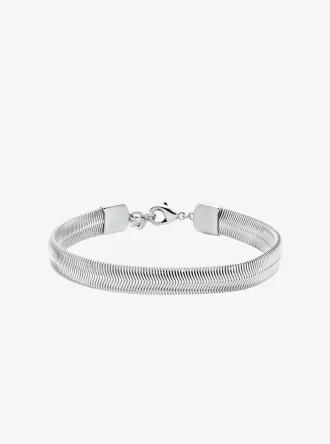 Pulsera de cadena de serpiente de latón chapado en metal precioso