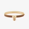 Pulsera de cuero con dije de candado Pulsera de cuero con dije de candado