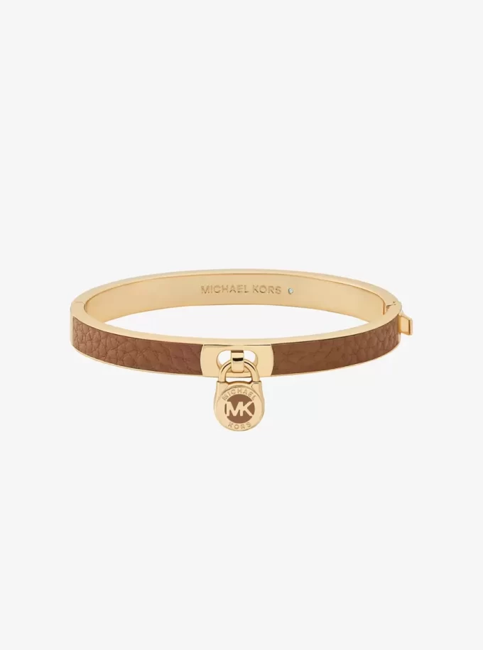 Pulsera de cuero con dije de candado Pulsera de cuero con dije de candado