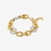 Pulsera de eslabones con dije de cadena y logotipo pavé Pulsera de eslabones con dije de cadena y logotipo pavé