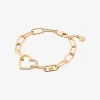 Pulsera de eslabones curvos con corazón pavé Pulsera de eslabones curvos con corazón pavé