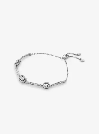 Pulsera de plata de ley con baño de metales preciosos y pavé