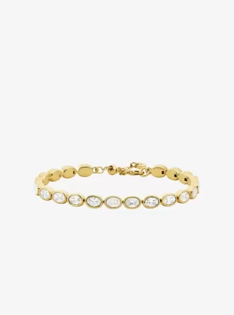 Pulsera de tenis con circonitas cúbicas chapadas en metal precioso