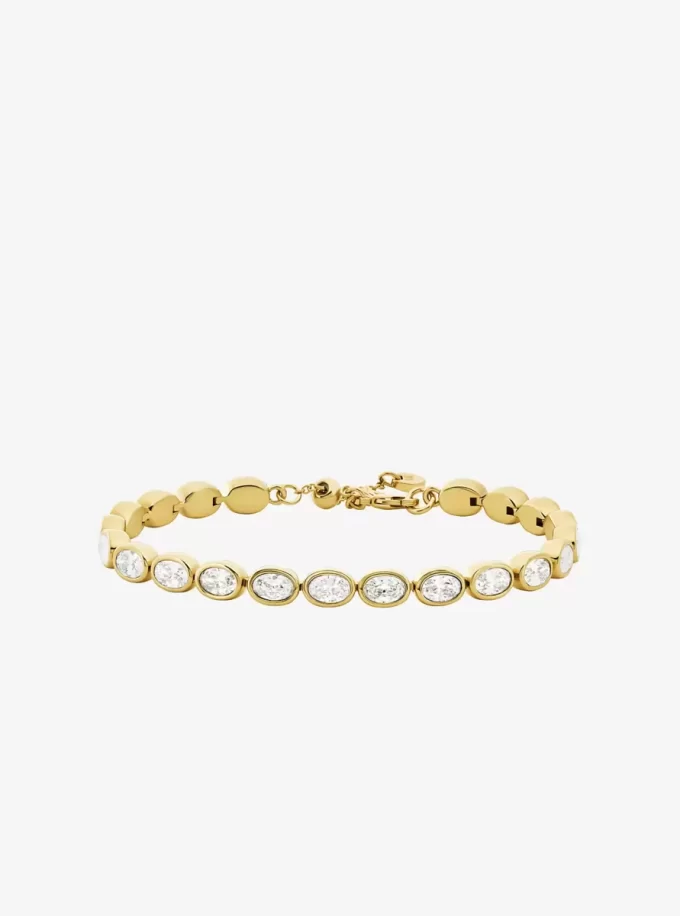Pulsera de tenis con circonitas cúbicas chapadas en metal precioso Pulsera de tenis con circonitas cúbicas chapadas en metal precioso