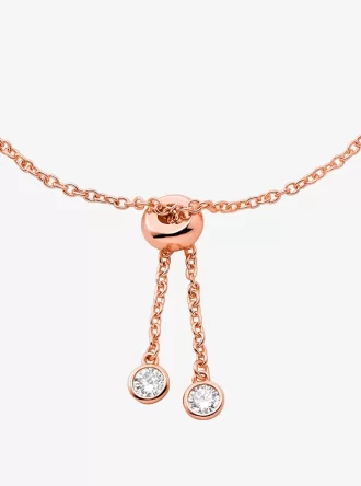 Pulsera deslizante con bisel de plata de ley chapada en metal precioso